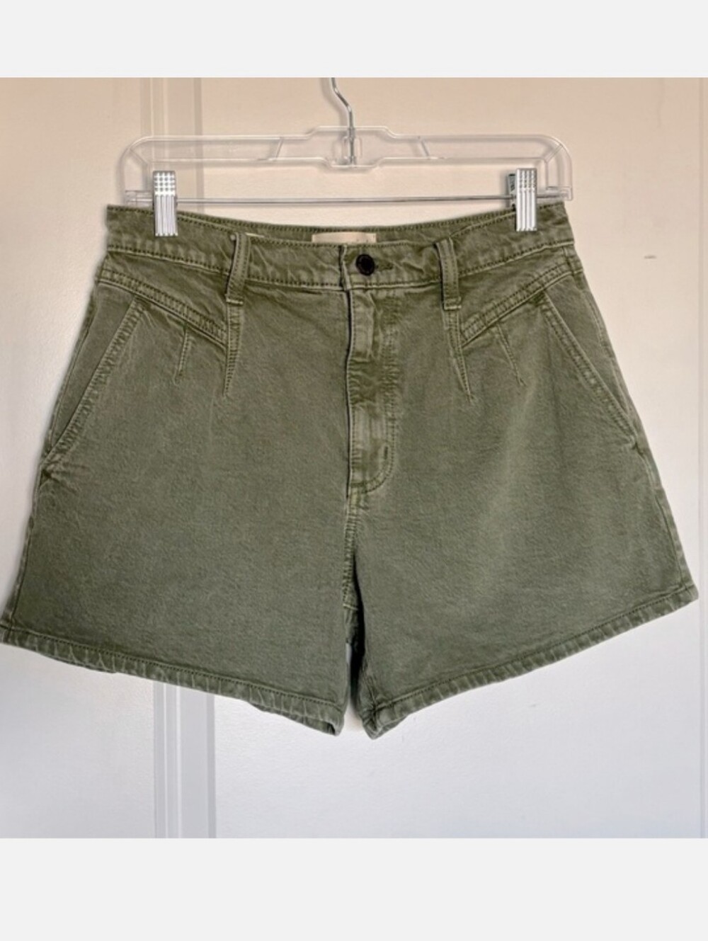 Universal Thread High Rise Midi Shorts Pleated Denim Shorts